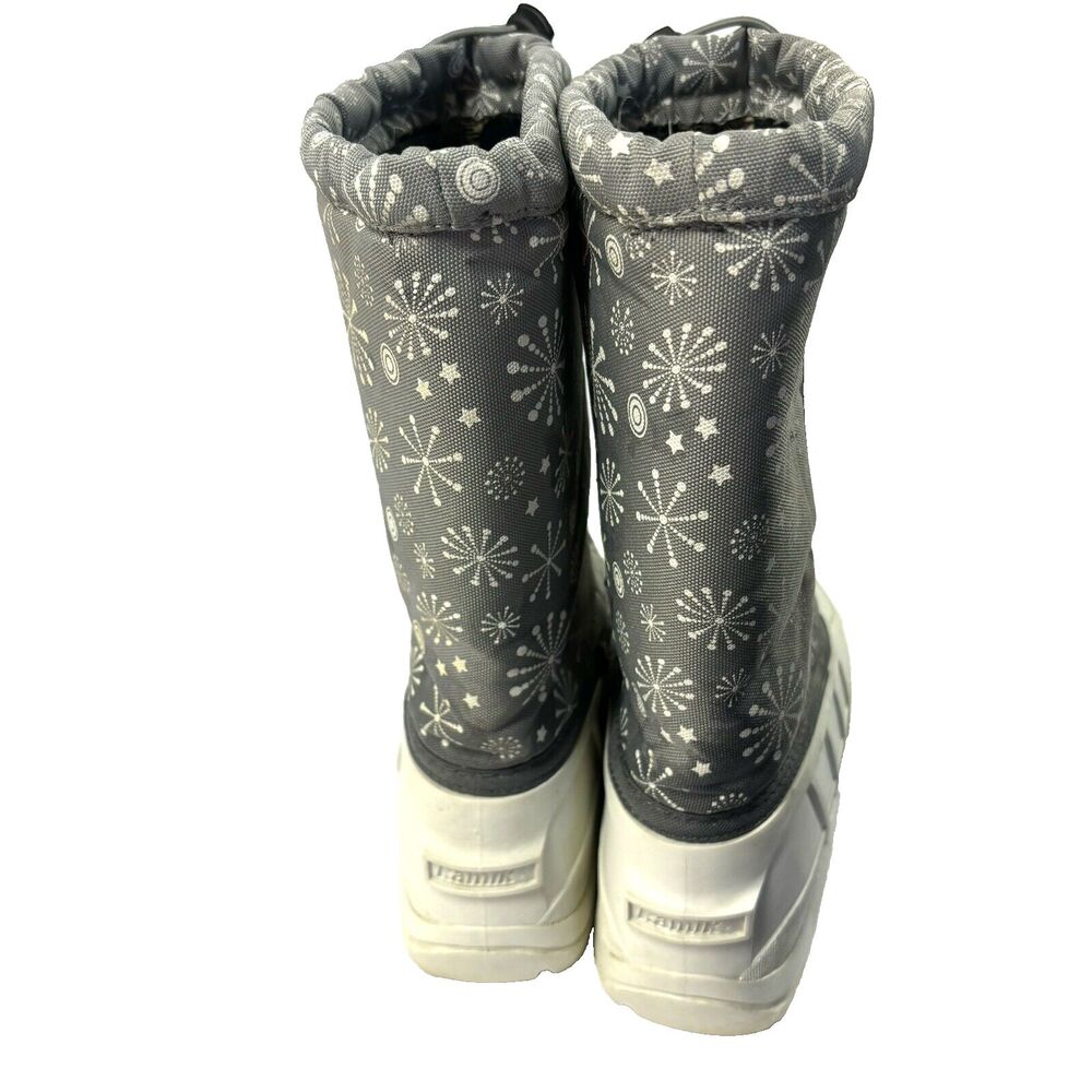 Kamik Winter Snow Boots Youth Girls Size 6 Snowridge White Gray Wool Insulated - Picture 4 of 6